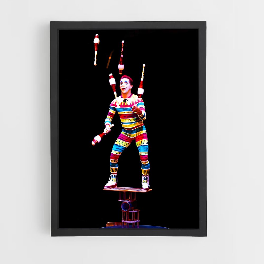 Poster Le Clown Équilibriste – affiche Cirque (vue 2)
